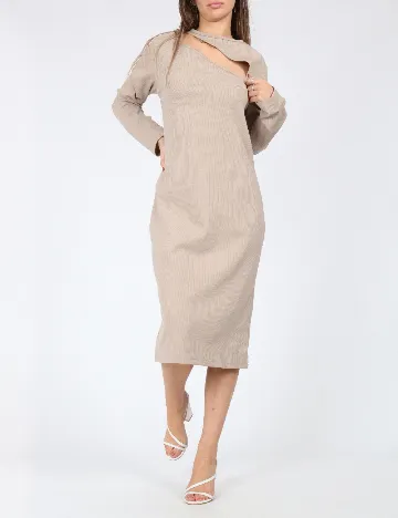 Rochie medie Cervus, crem