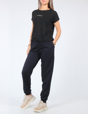 Set pantaloni 2 perechi SHEIN, negru/crem