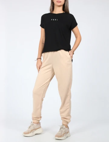 Set pantaloni 2 perechi SHEIN, negru/crem