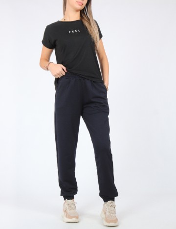 Set pantaloni 2 perechi SHEIN, negru/crem