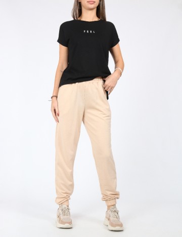 Set pantaloni 2 perechi SHEIN, negru/crem