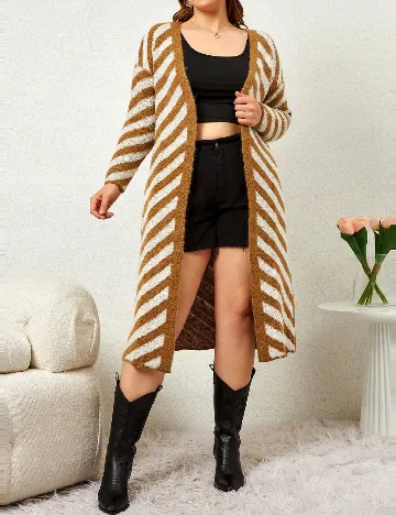 Cardigan SHEIN CURVE, maro Maro