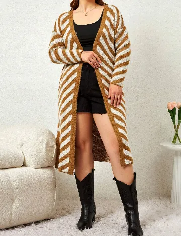 Cardigan SHEIN CURVE, maro Maro