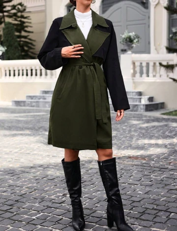 Trench SHEIN, verde/negru