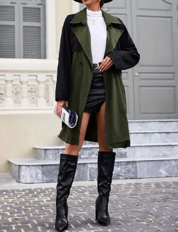 Trench SHEIN, verde/negru