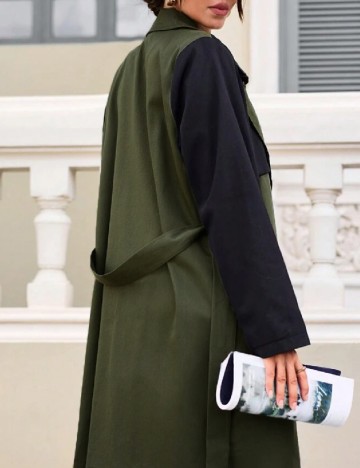 Trench SHEIN, verde/negru