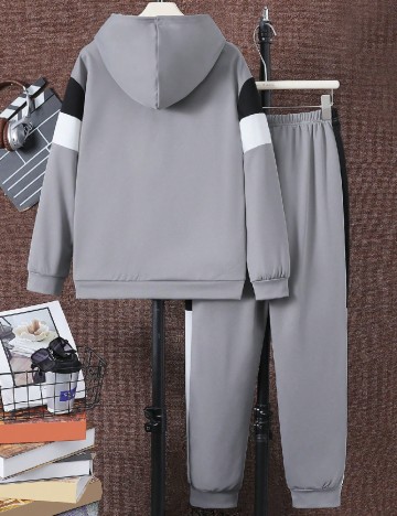 Compleu Shein Kids, gri/negru