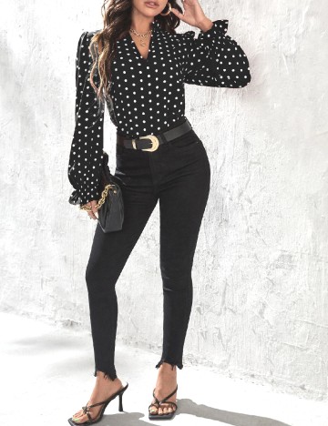 Bluza SHEIN, negru/alb