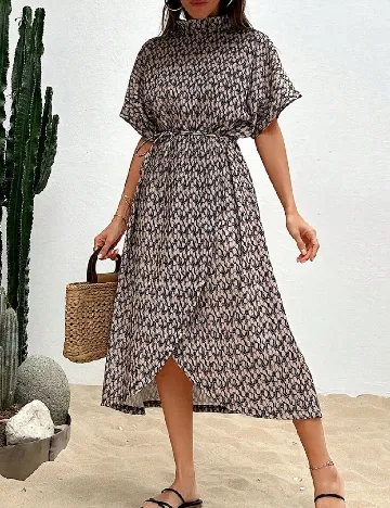 Rochie medie SHEIN, crem/negru Crem