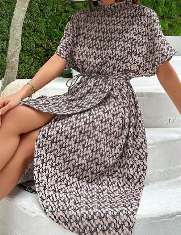 Rochie medie SHEIN, crem/negru Crem