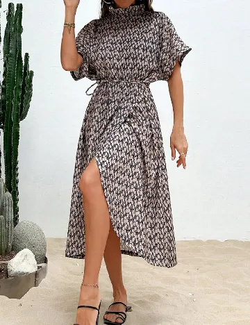 Rochie medie SHEIN, crem/negru Crem