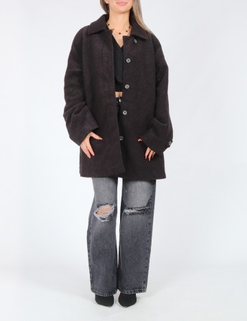 Palton Only, maro/negru