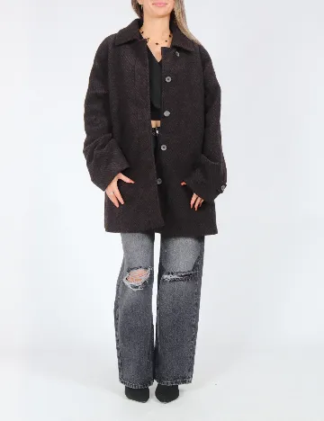 Palton Only, maro/negru Maro