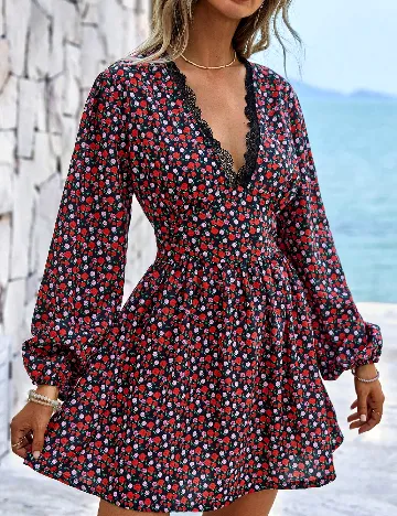 Rochie scurta SHEIN, floral print Floral print