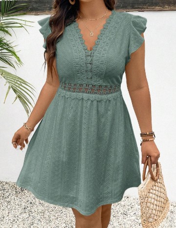 Rochie scurta SHEIN CURVE, verde