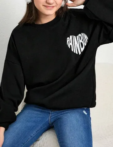 Bluza Shein Kids, negru Negru