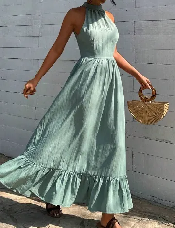 Rochie lunga SHEIN, verde Verde