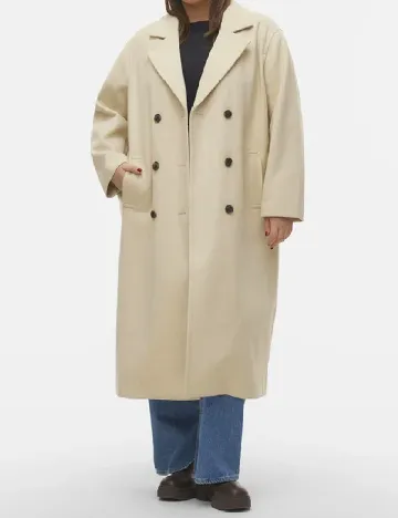 Palton Vero Moda Curve, crem Crem