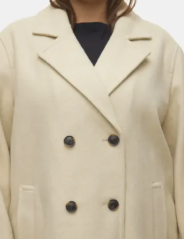 Palton Vero Moda Curve, crem Crem