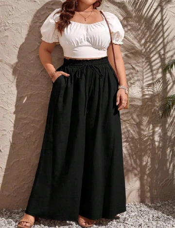 Pantaloni SHEIN CURVE, negru Negru