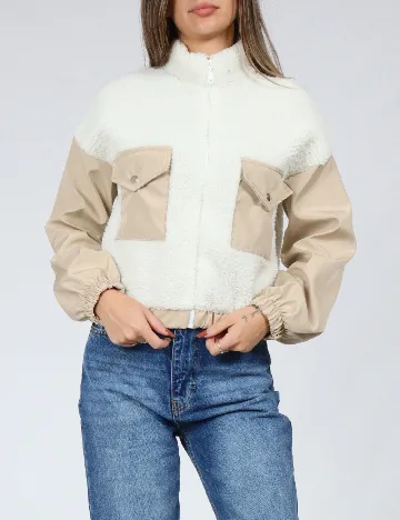 Jacheta SHEIN, ecru/crem