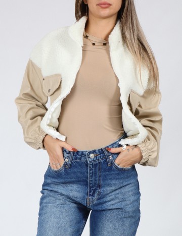 Jacheta SHEIN, ecru/crem