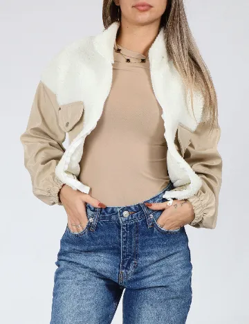 Jacheta SHEIN, ecru/crem