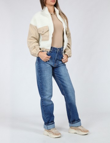 Jacheta SHEIN, ecru/crem