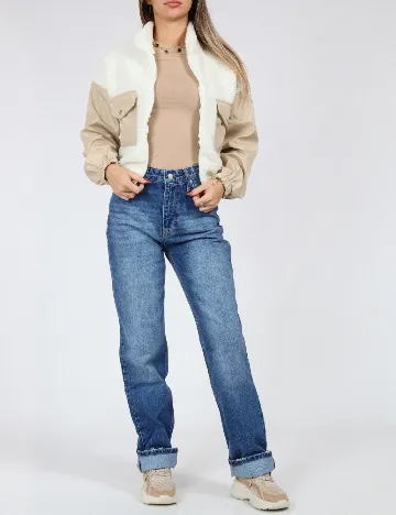 Jacheta SHEIN, ecru/crem