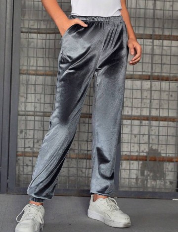 Pantaloni Shein Kids, gri