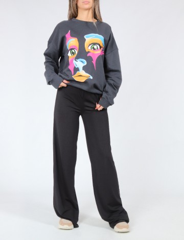 Bluza Oversize SHEIN, gri inchis