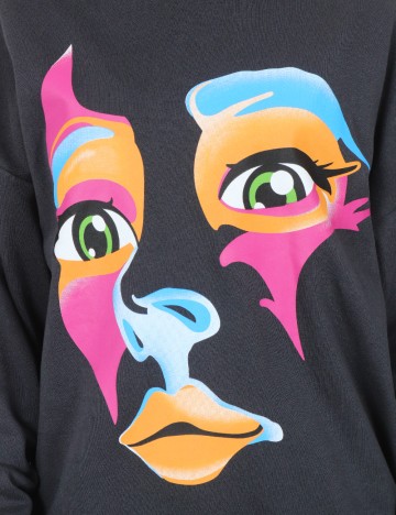 Bluza Oversize SHEIN, gri inchis