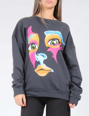 Bluza Oversize SHEIN, gri inchis