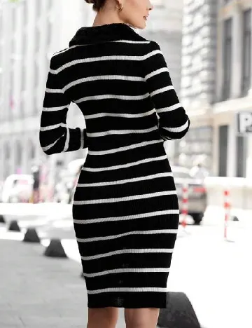 Rochie medie SHEIN, alb/negru Negru