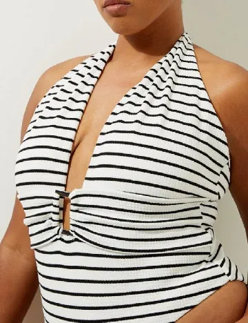 Costum de baie Karen Millen Plus Size, alb/negru Alb