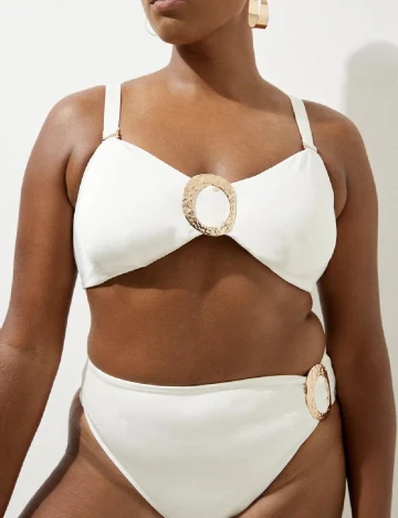 Sutien de baie Karen Millen Plus Size, alb Alb