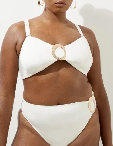 Sutien de baie Karen Millen Plus Size, alb Alb