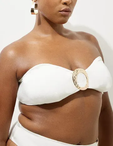 Sutien de baie Karen Millen Plus Size, alb Alb