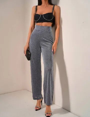 Pantaloni SHEIN, argintiu