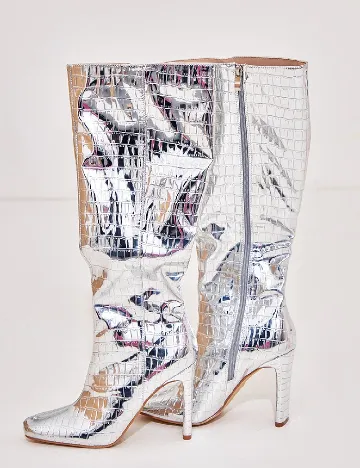 Cizme PrettyLittleThing, argintiu Gri