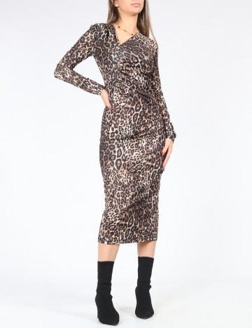 Rochie medie Samdan, animal print