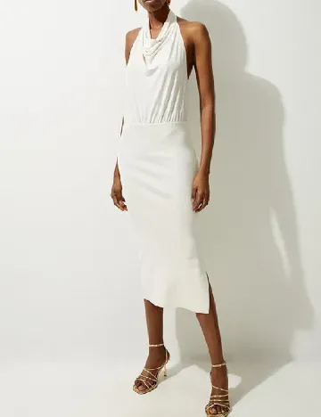 Rochie medie Karen Millen, ecru