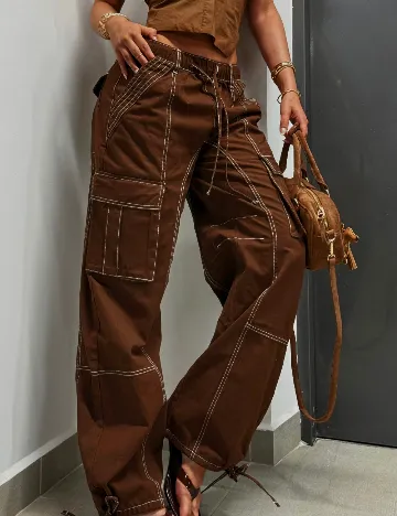 Pantaloni SHEIN, maro Maro