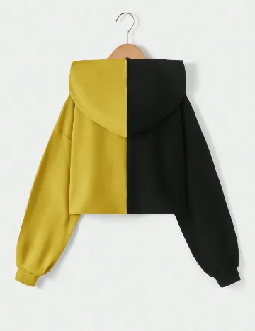 Hanorac Shein Kids, mustar/negru Negru