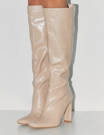 Cizme PrettyLittleThing, crem Crem