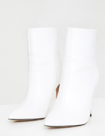 Botine PrettyLittleThing, alb