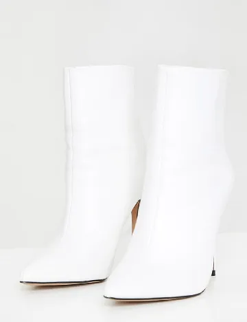 Botine PrettyLittleThing, alb Alb