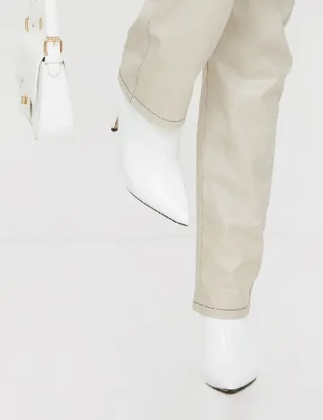 Botine PrettyLittleThing, alb Alb