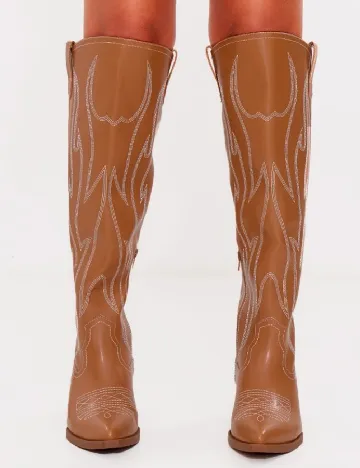 Cizme PrettyLittleThing, maro Maro