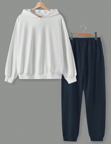 Compleu Shein Kids, alb/bleumarin